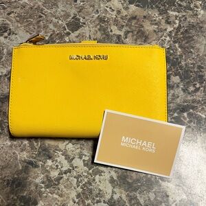 Michael Kors Yellow and Gold Zip Wallet
